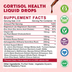 Close-up of raspberry-flavored Cortisol Liquid Drops