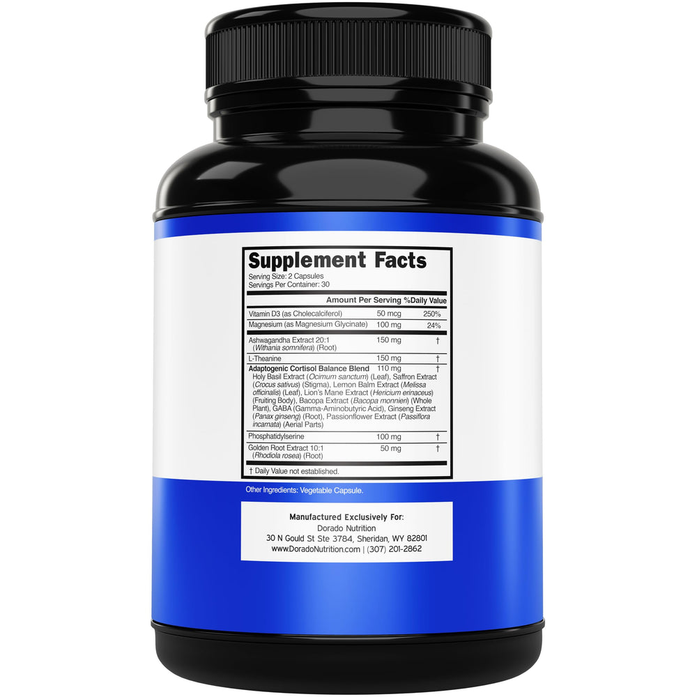Close-up of ingredients including magnesium and Ashwagandha