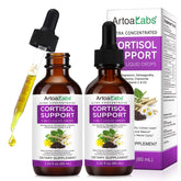 Cortisol reducer liquid drops bottle showing 10-in-1 formula