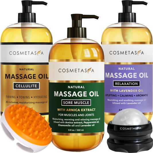 Cosmetasa Arnica and Lavender massage oil kit – main bottle