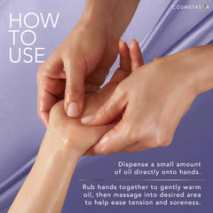 Spa-like setting with Cosmetasa product and lavender