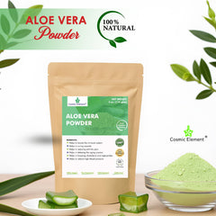Cosmic Element Aloe Vera Powder after sun care for refreshing relief.