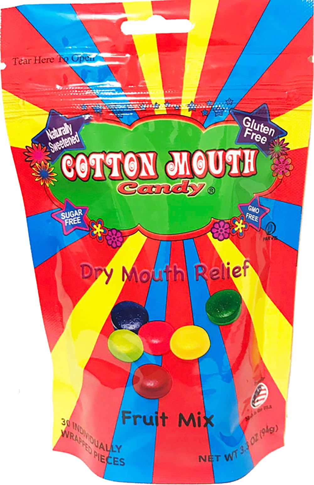 Front packaging of Cotton Mouth Candy Fruit Mix 3.3 oz bag