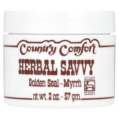 Country Comfort Herbal Savvy Goldenseal Myrrh Supplement bottle, 2 oz