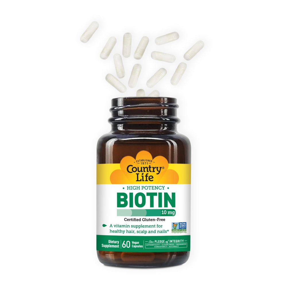 Ingredients list for Country Life Biotin 10,000 mcg supplement