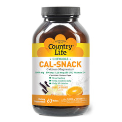 Country Life Cal-Snack bottle label with dairy-free and vegan claims