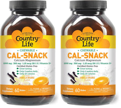 Front view of Country Life Cal-Snack packaging and bottle