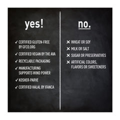 Certified gluten free, vegan, halal and non-GMO symbols on supplement packaging