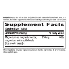 Chelated Magnesium 250mg bottle highlighting bone health