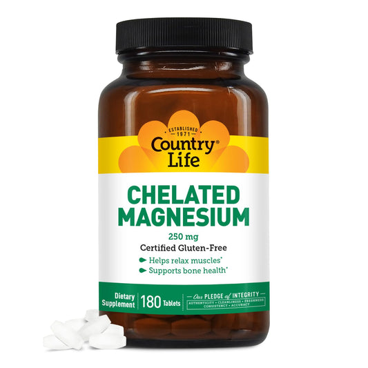 Country Life Chelated Magnesium 250 mg bottle