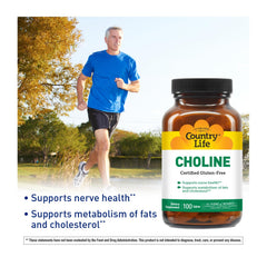 Choline 266mg bottle label close-up