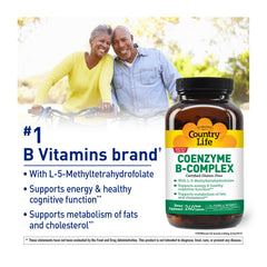 Country Life Coenzyme B-Complex vegan gluten-free certification symbol on packaging