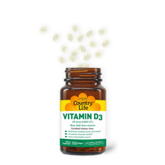 Two bottles of Country Life Vitamin D3 Non-Fish Softgels in package