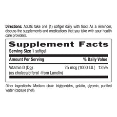Country Life Vitamin D3 bottle label close-up