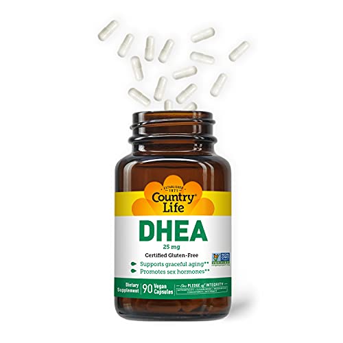 Side view of Country Life DHEA bottle