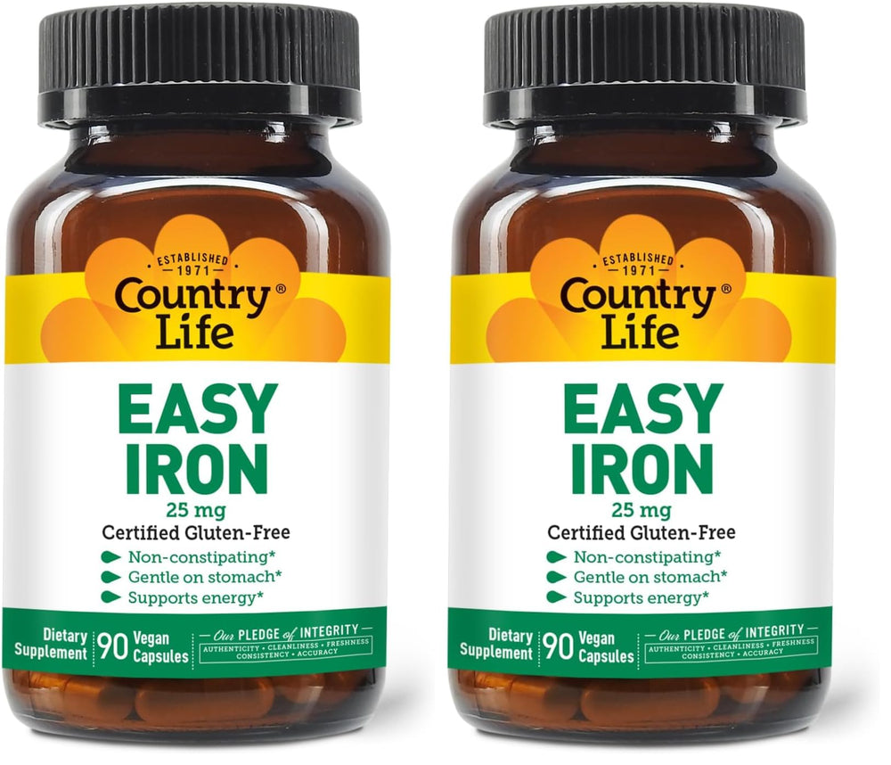 Country Life Easy Iron 25mg Capsules bottle and pack of 2