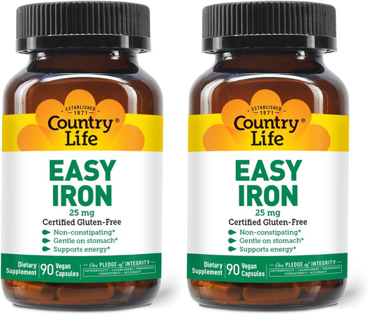 Country Life Easy Iron 25mg Capsules bottle and pack of 2