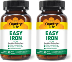 Country Life Easy Iron 25mg Capsules bottle and pack of 2
