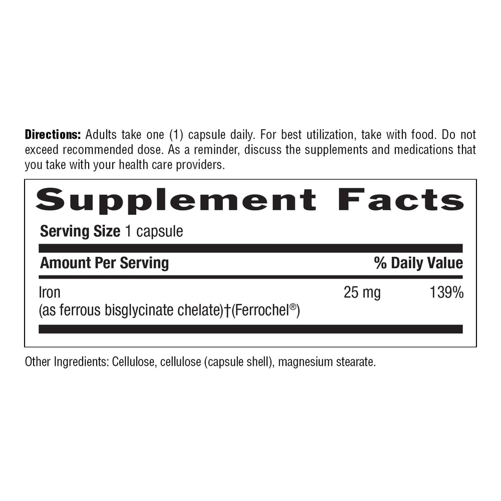 Iron capsules supporting red blood cell production and energy