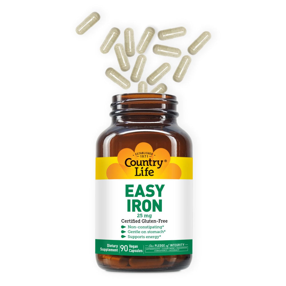 Country Life Easy Iron 25mg Capsules packaging and label