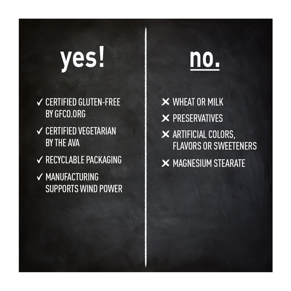 Product label highlighting gluten-free and vegetarian claims