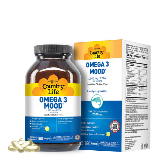 Country Life Omega-3 Fish Oil bottle with lemon flavor