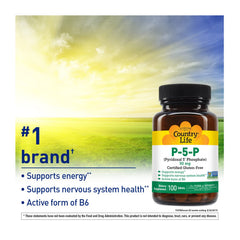 Ingredients label for Country Life P-5-P Vitamin B6