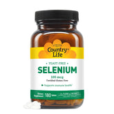 Country Life Selenium bottle label showing 100 mcg per tablet