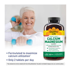 Graphic showing 2:1 calcium to magnesium ratio