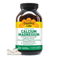 Front label of Country Life Target-Mins Calcium Magnesium with Vitamin D bottle