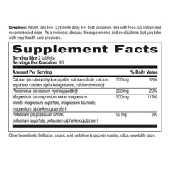 Target-Mins ingredients panel showing calcium, magnesium, potassium
