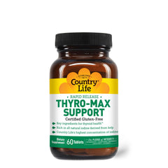Back label of Country Life Thyro-Max Support bottle