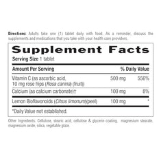 Side view packaging of Country Life Vitamin C Buffered with Bioflavonoids