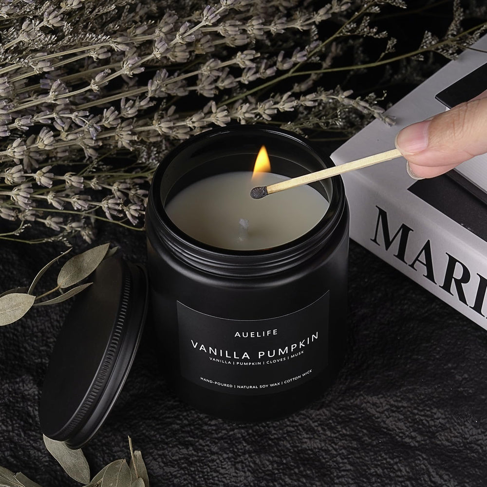 Cozy autumn home decor candle 7oz in jar