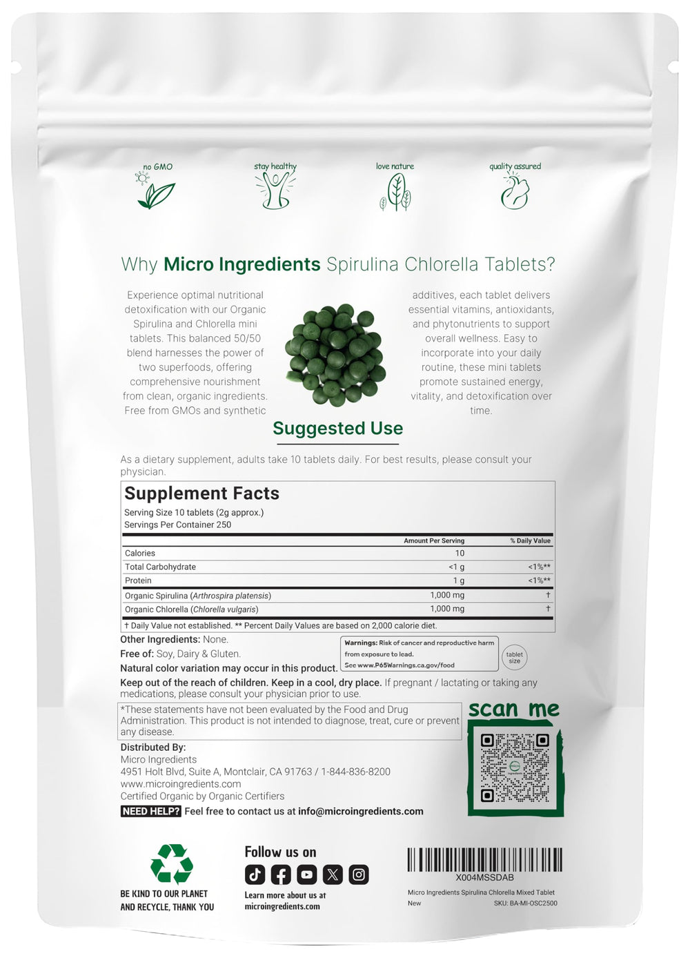 Cracked cell wall spirulina and chlorella for better absorption