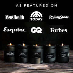 Craft & Kin dark roast coffee candle with coffee beans