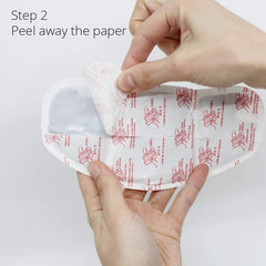 CrampCareH foldable patch packs neatly in a purse or pouch for travel.
