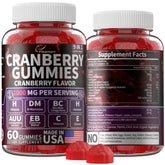 Cranberry Gummies bottle front with 1000 mg formula