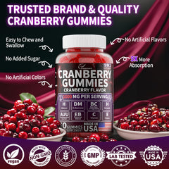 Ingredient icons: D-Mannose, Hibiscus, Vitamin C & Vitamin E