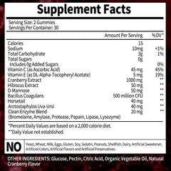 60-count Cranberry Gummies bottle with cranberry flavor