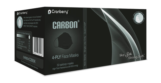 Cranberry USA C2900K carbon earloop mask in black - front view