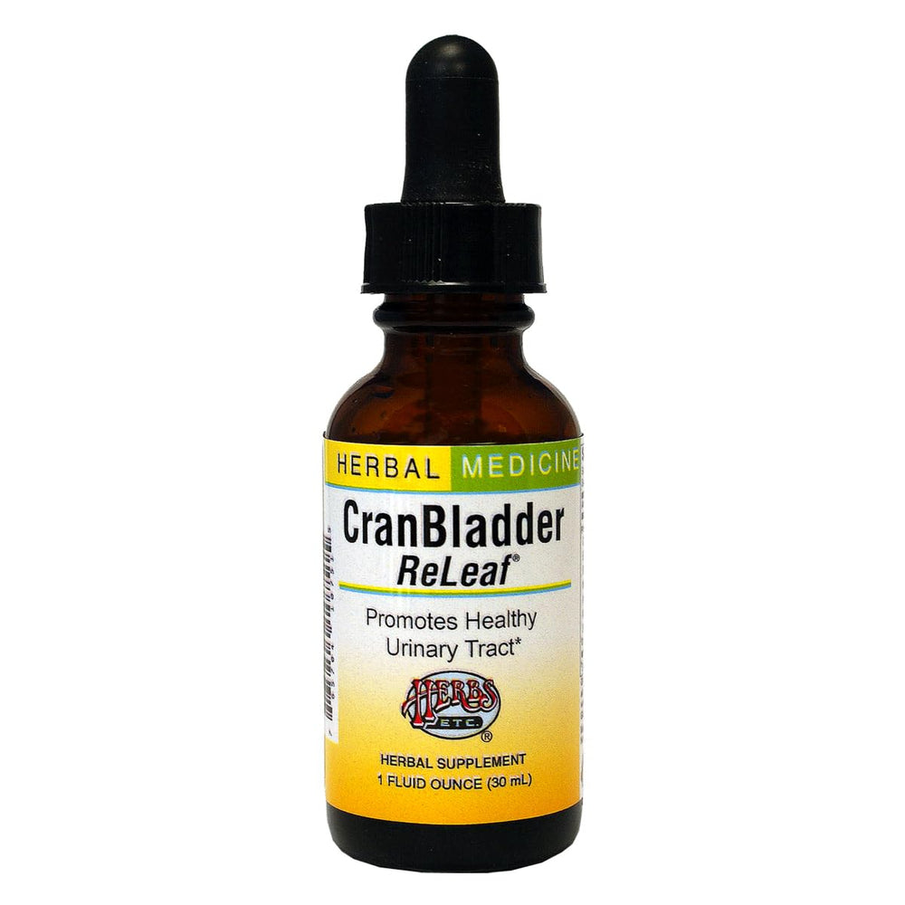 CranBladder ReLeaf 1 oz bottle with cranberry, uva-ursi, and buchu herbal blend