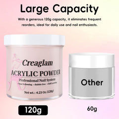 Creaglam acrylic-extension-3d-art demonstrates versatile 3D nail art and extensions.