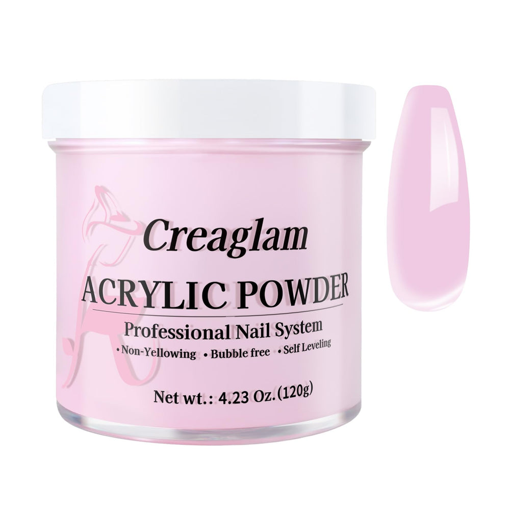 Creaglam acrylic powder 120g jar for durable nail enhancements.