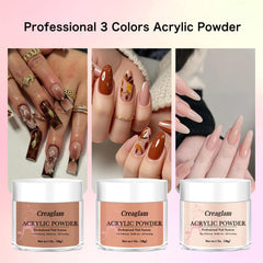 Creaglam Carnelian acrylic powder jar for vibrant nails.