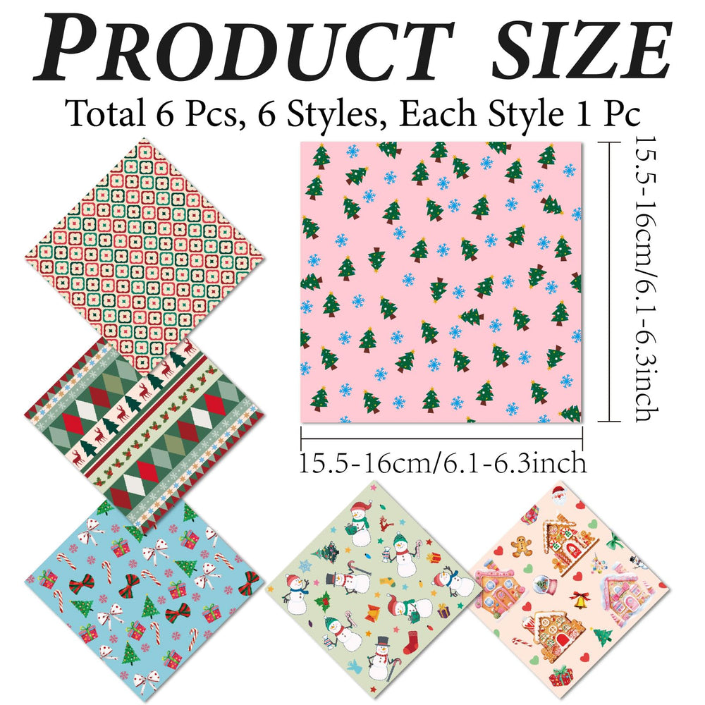 CREATCABIN 6-pack Christmas-pattern microfiber cleaning cloths - blue star design
