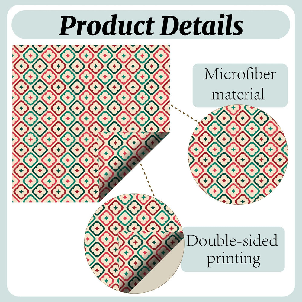 CREATCABIN 6-pack Christmas-pattern microfiber cleaning cloths - gold ornament design