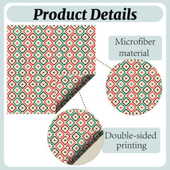 CREATCABIN 6-pack Christmas-pattern microfiber cleaning cloths - gold ornament design