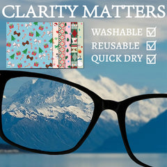 CREATCABIN 6-pack Christmas-pattern microfiber cleaning cloths - multicolor plaid