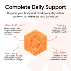 Athlete consuming Create gummies during workout, illustrating focus and sustained energy.
